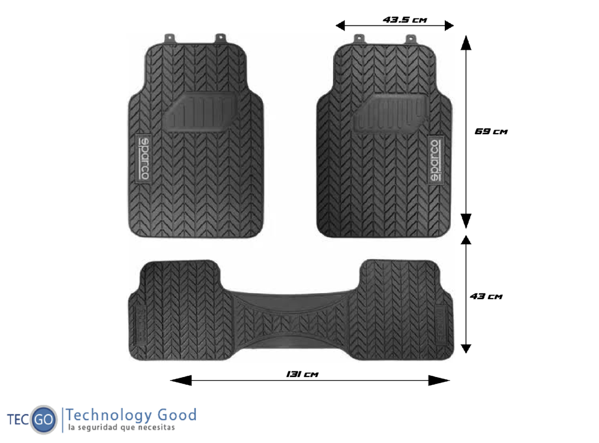 Piso Piezas Sparco Gris Pvc Funda Protector Piso Tecgo Auto Accesorios