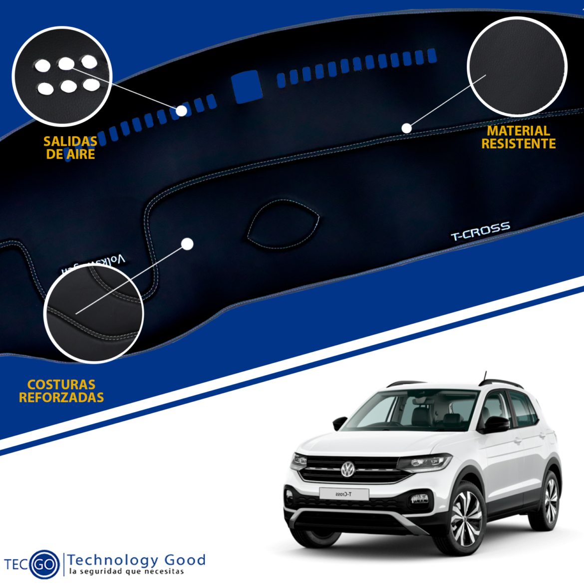 Protector Tapete Para Tablero Tipo Volkswagen T Cross Tecgo Auto