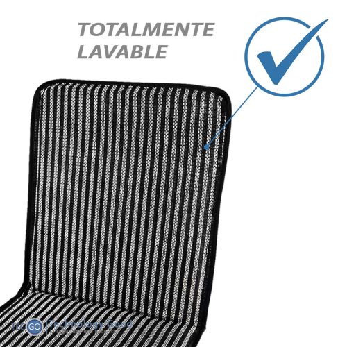 RESPALDAR DE ASIENTO LUMBAR DARUMA NEGRO CON BLANCO