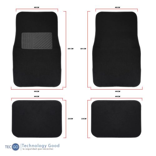 Piso De Auto Alfombra 4 Pza Negro/tapis/protector/suelo