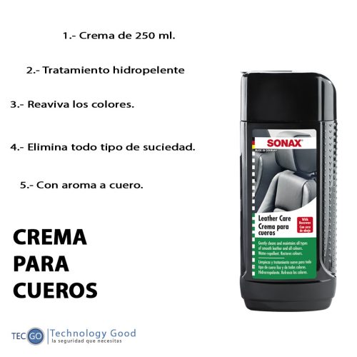 Crema Para Cueros Sonax 250ml/limpieza/tratamiento.