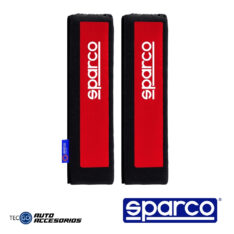 PROTECTOR DE CINTURON SPARCO NEGRO Y ROJO 1 PAR