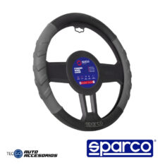 FUNDA DE TIMON SPARCO CUERO PLOMO/NEGRO