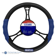 FUNDA DE TIMON SPARCO CUERO AZUL/NEGRO